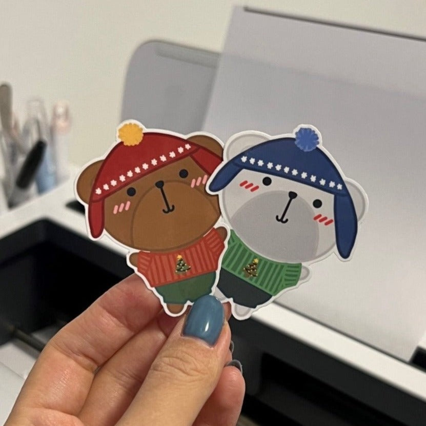 Beary Christmas Sticker / Magnet