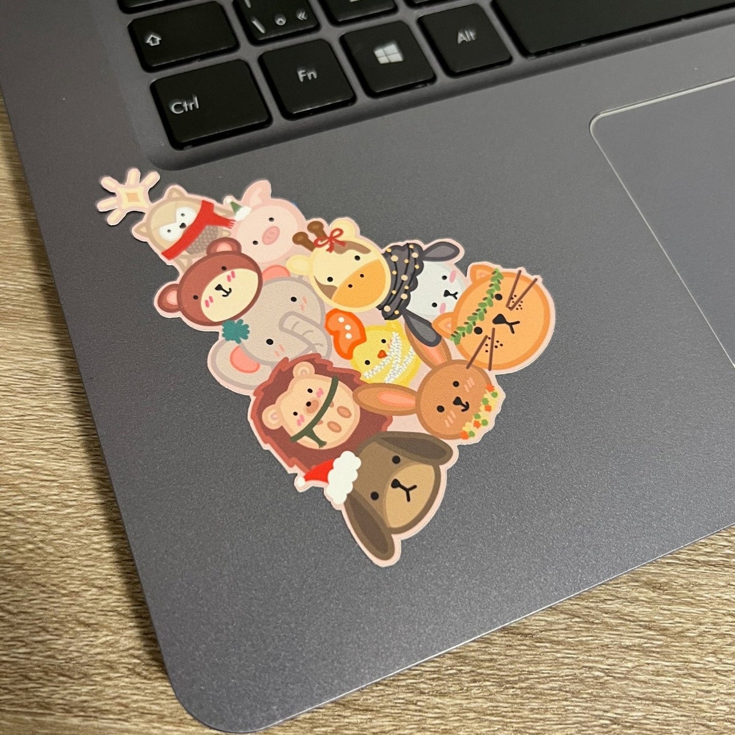 Animal Christmas Tree Sticker / Magnet