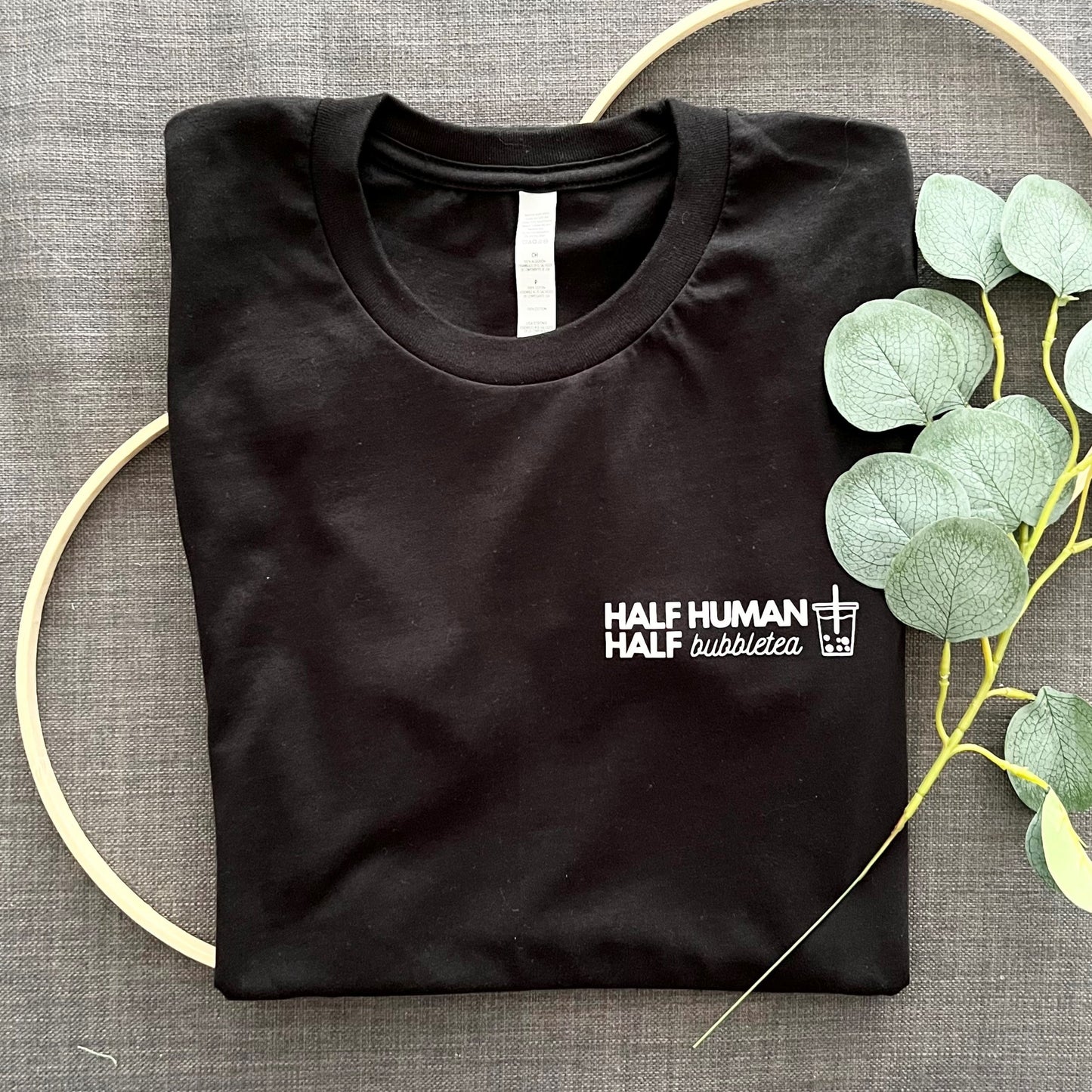 Half Human Half Bubble Tea Adult Tee