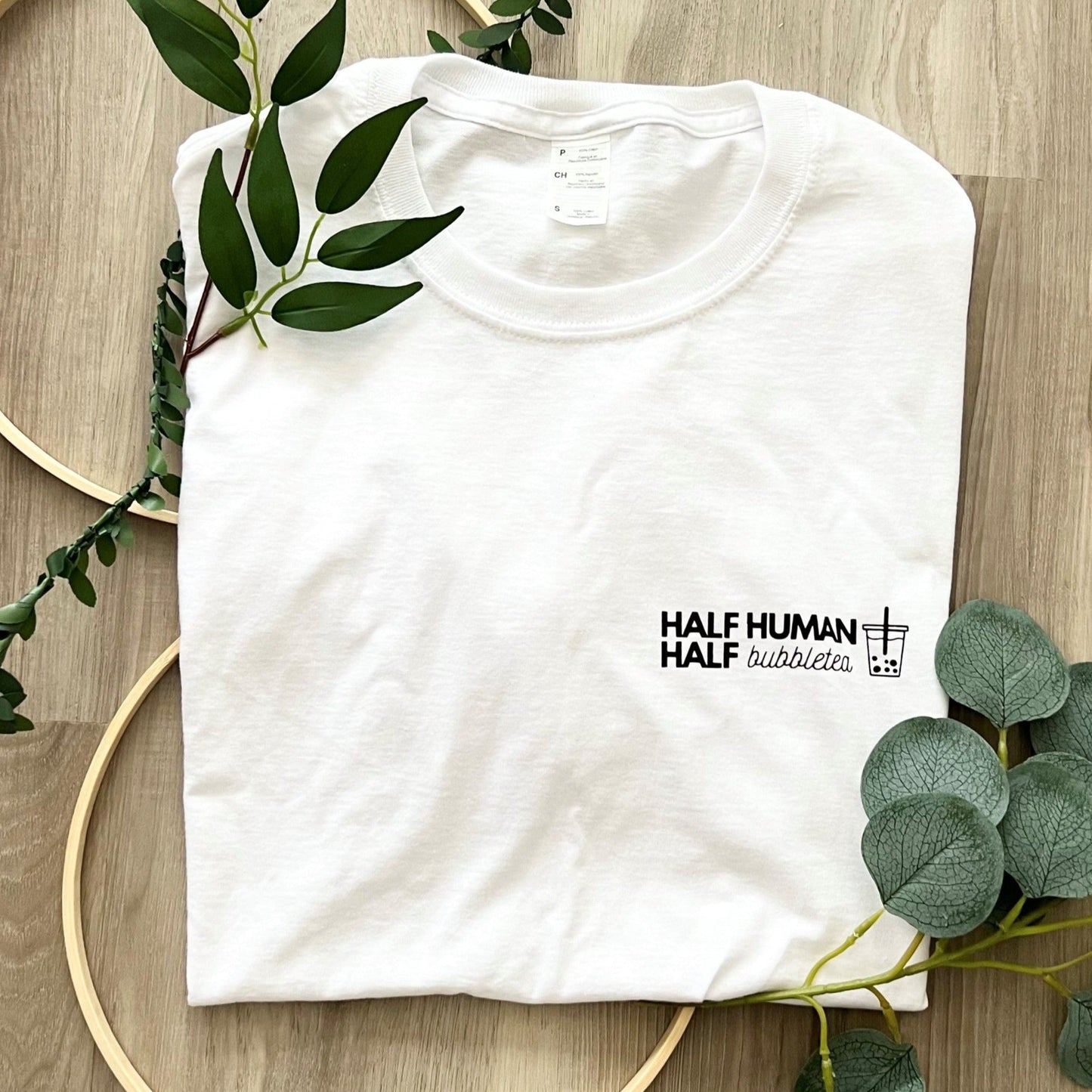 Half Human Half Bubble Tea Adult Tee