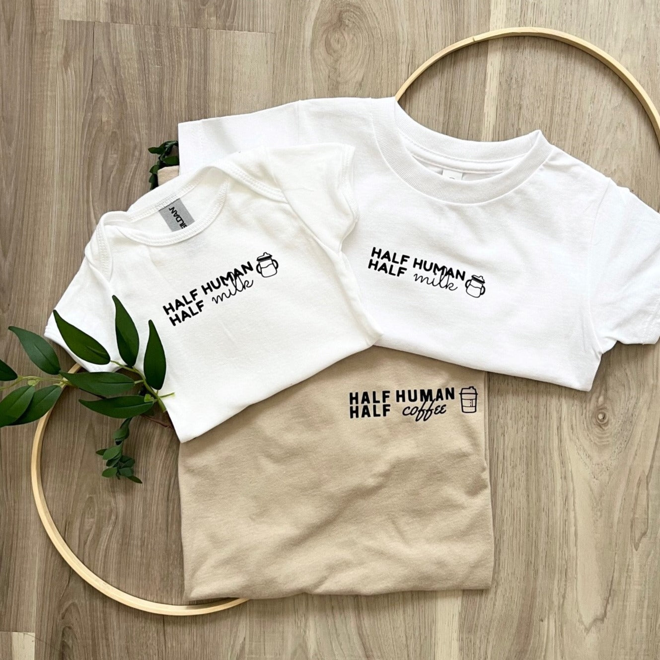 Half Human Half Coffee Adult Tee