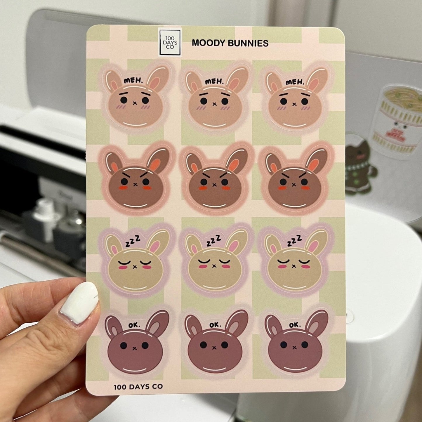 Moody Bunnies Sticker Sheet