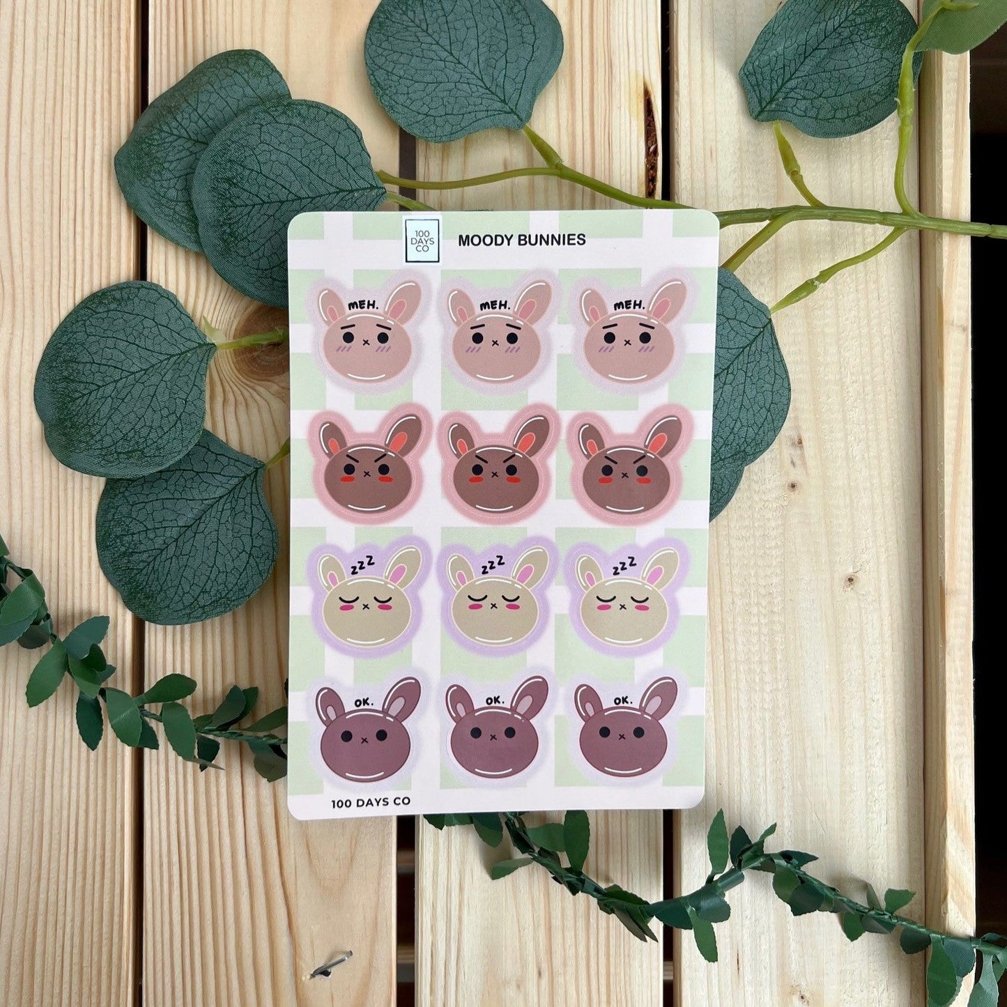 Moody Bunnies Sticker Sheet