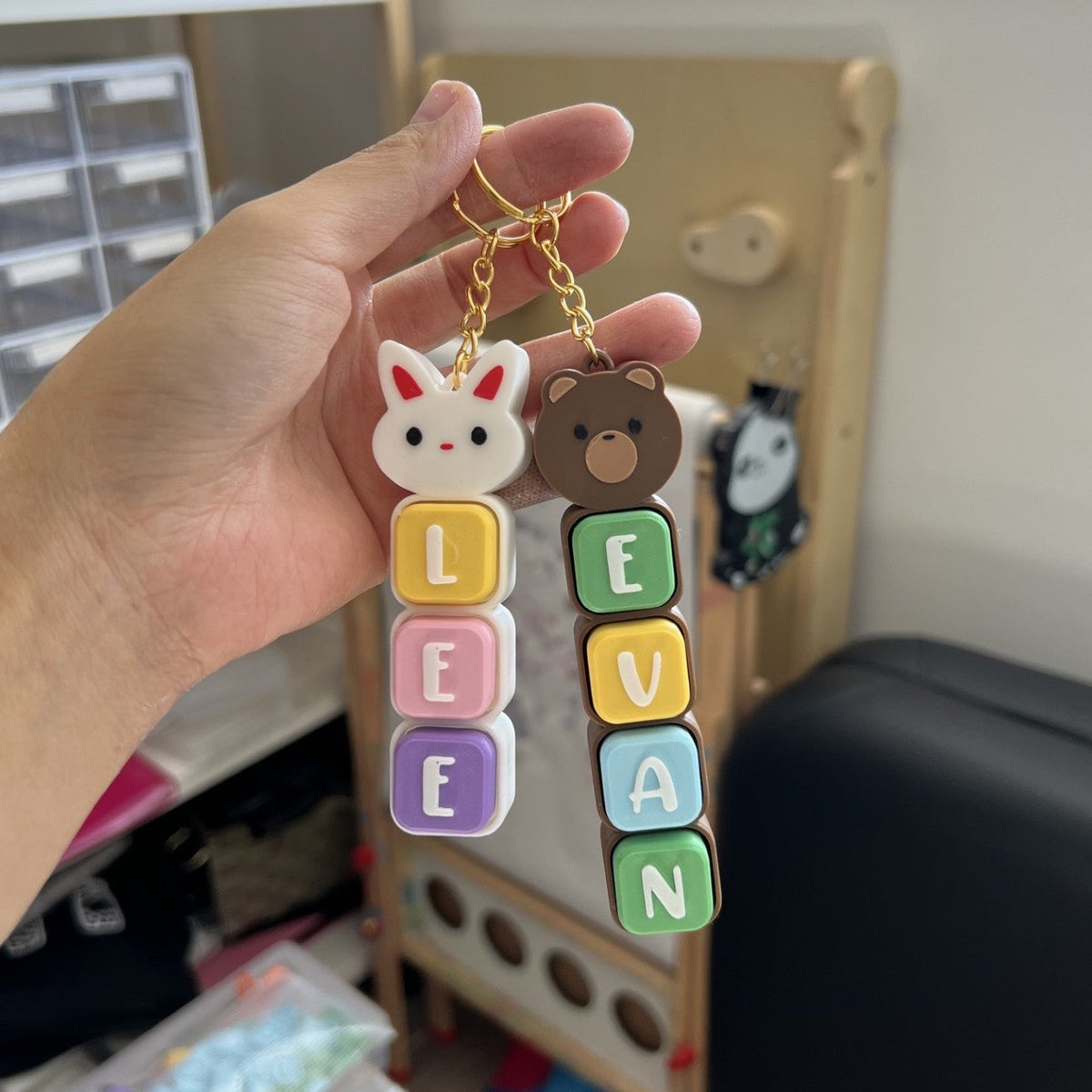 Customized Name Bear Clicker Keychain