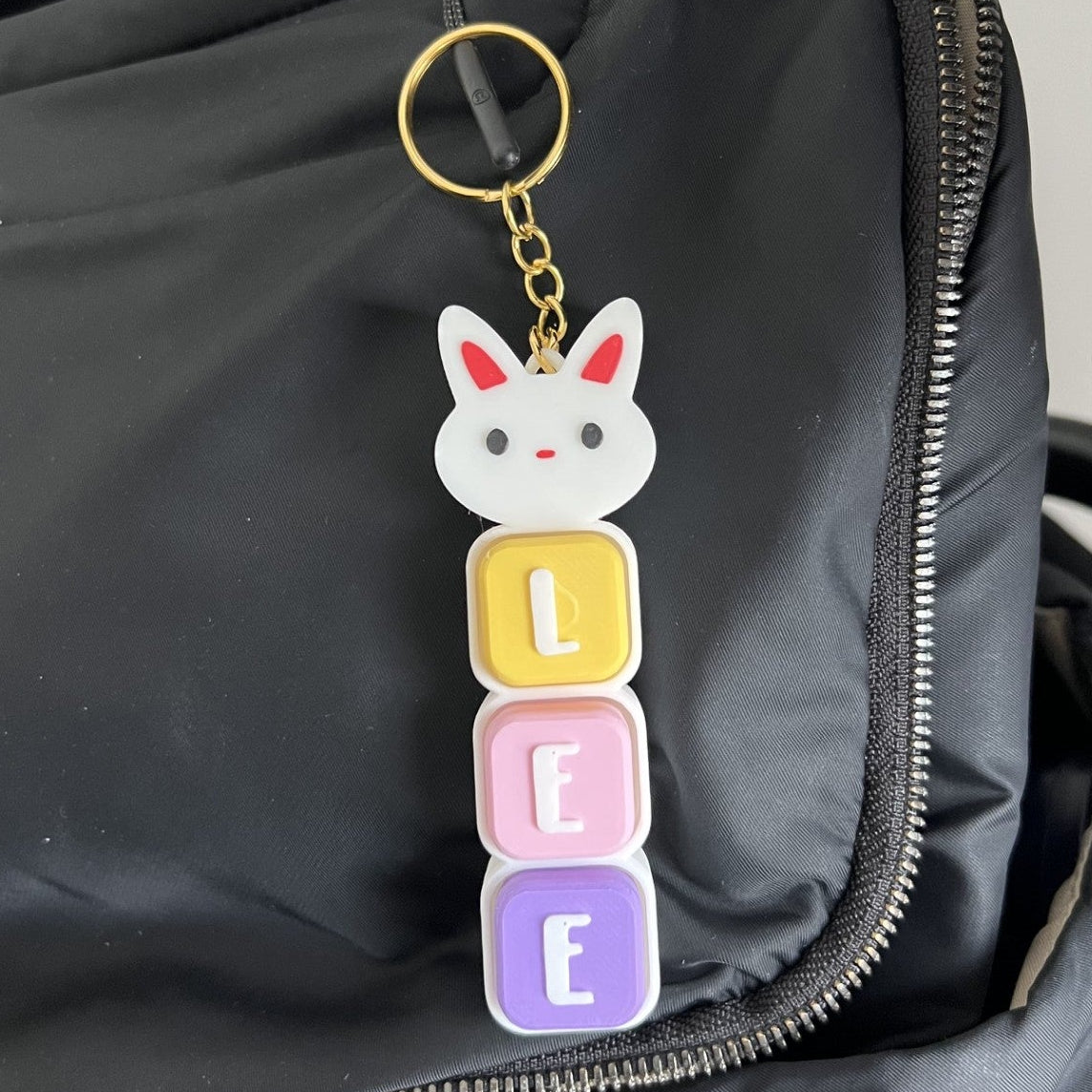 Customized Name Bunny Clicker Keychain