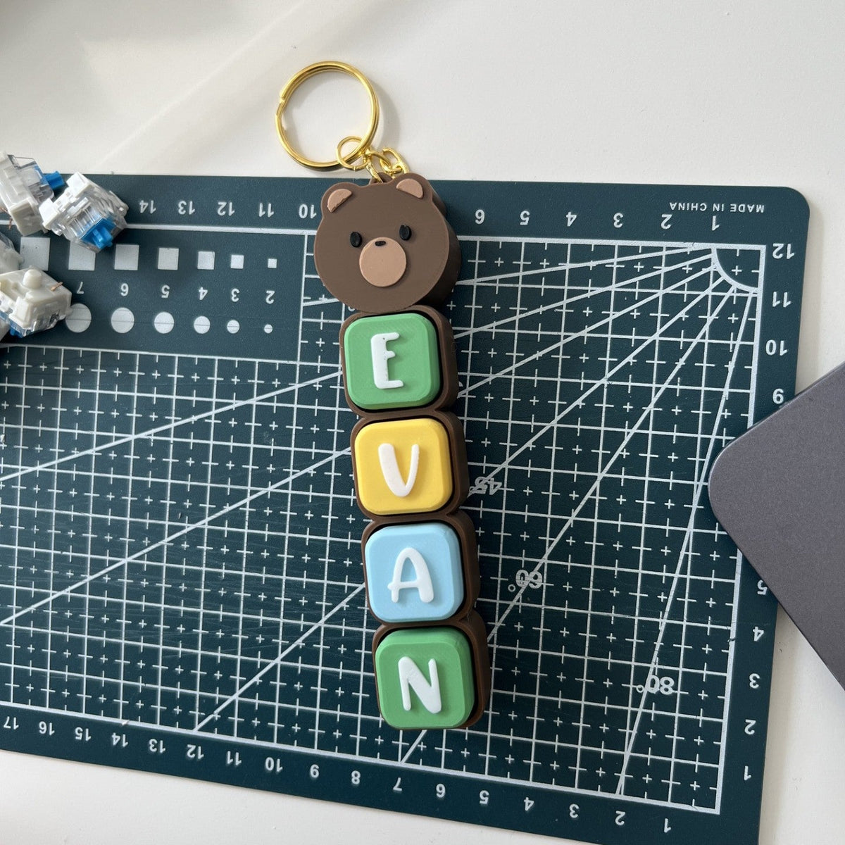 Customized Name Bear Clicker Keychain