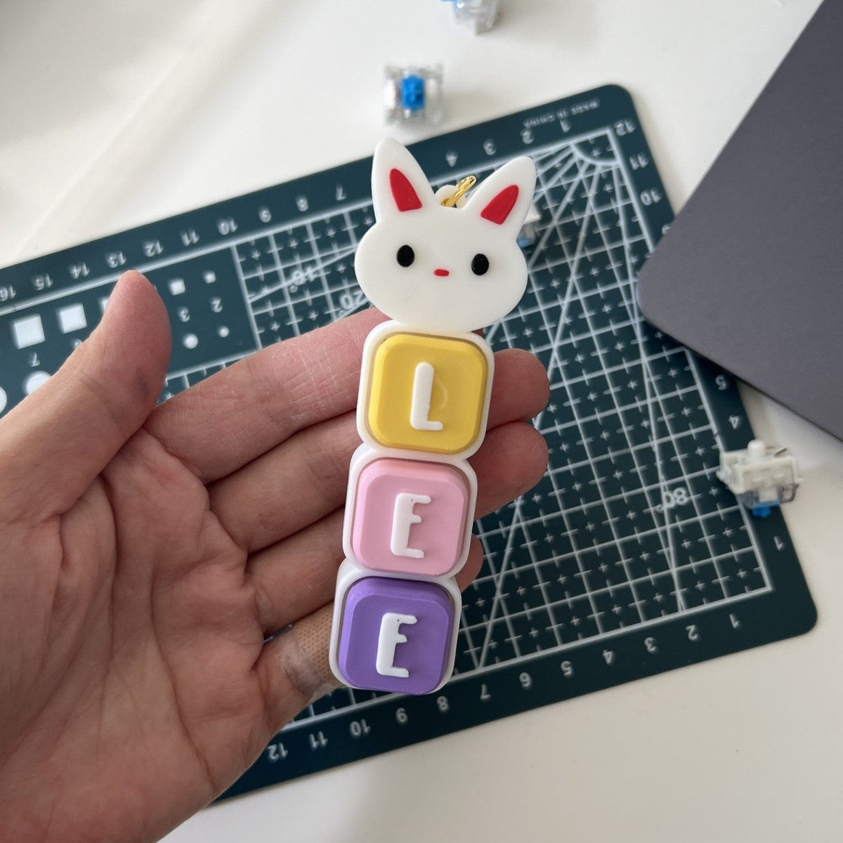 Customized Name Bunny Clicker Keychain