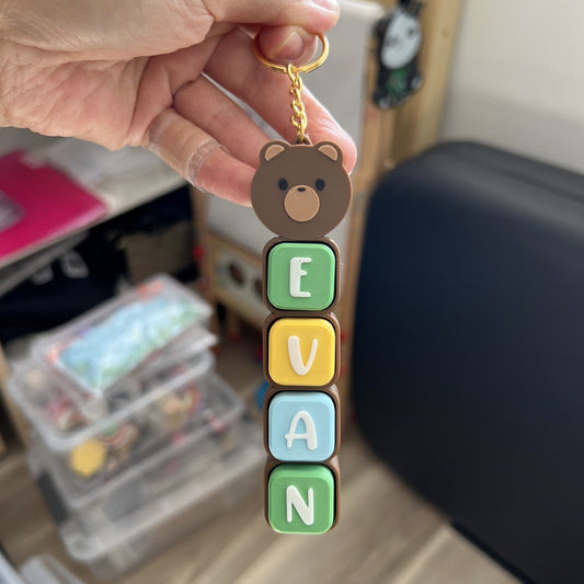 Customized Name Bear Clicker Keychain