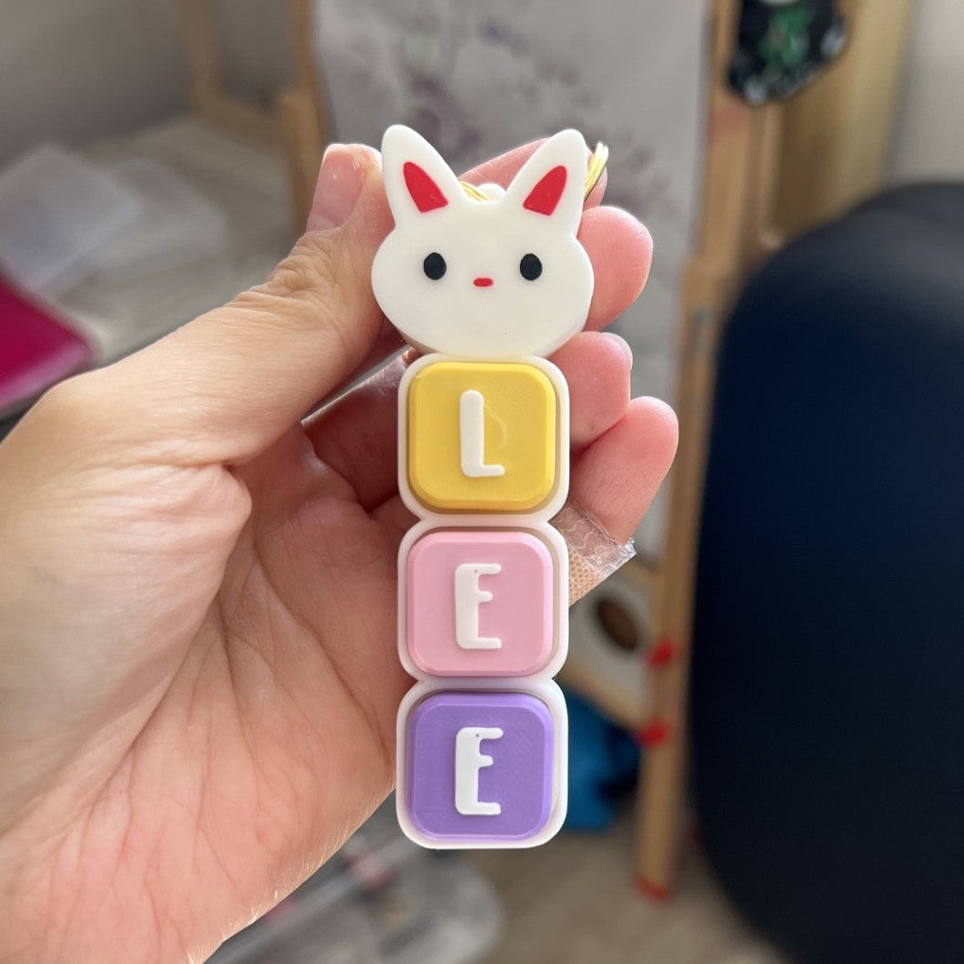 Customized Name Bunny Clicker Keychain