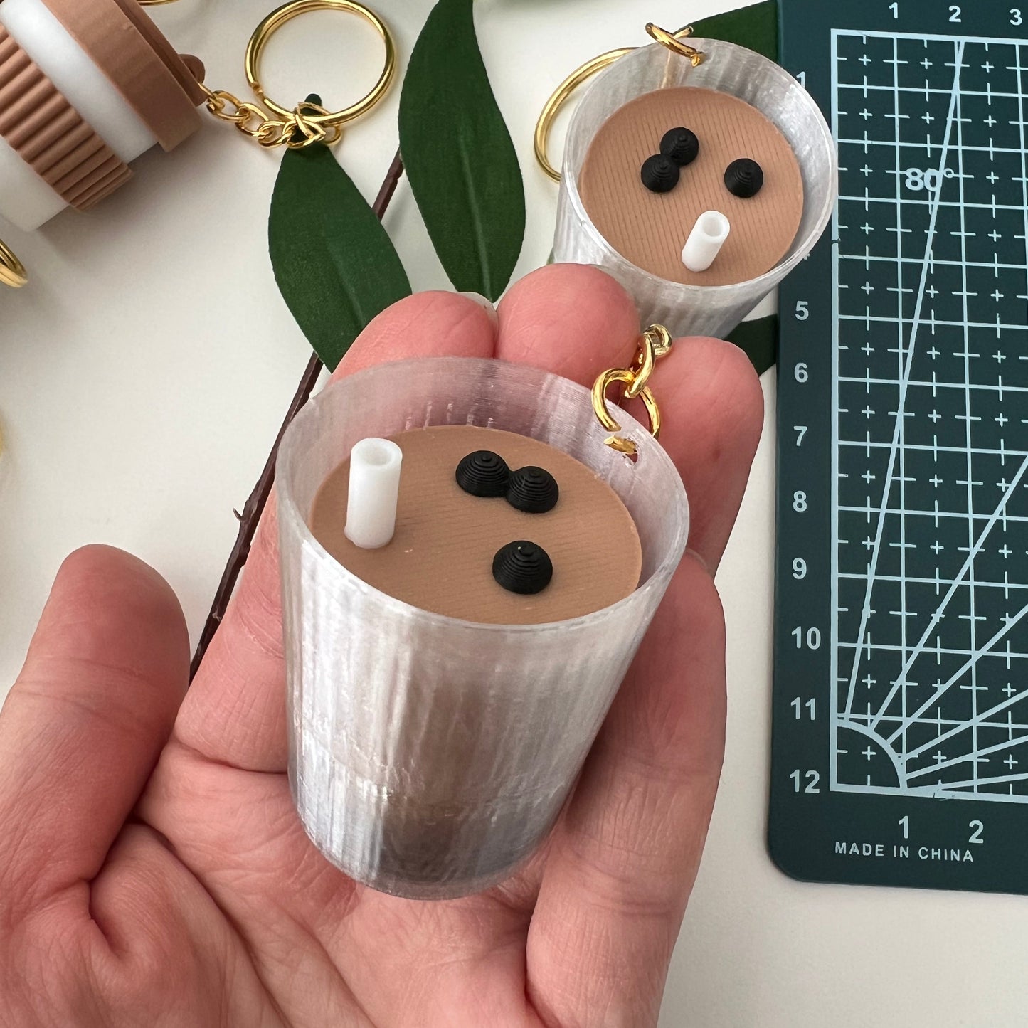 Boba Tea Bubbletea Fidget Clicker Keychain