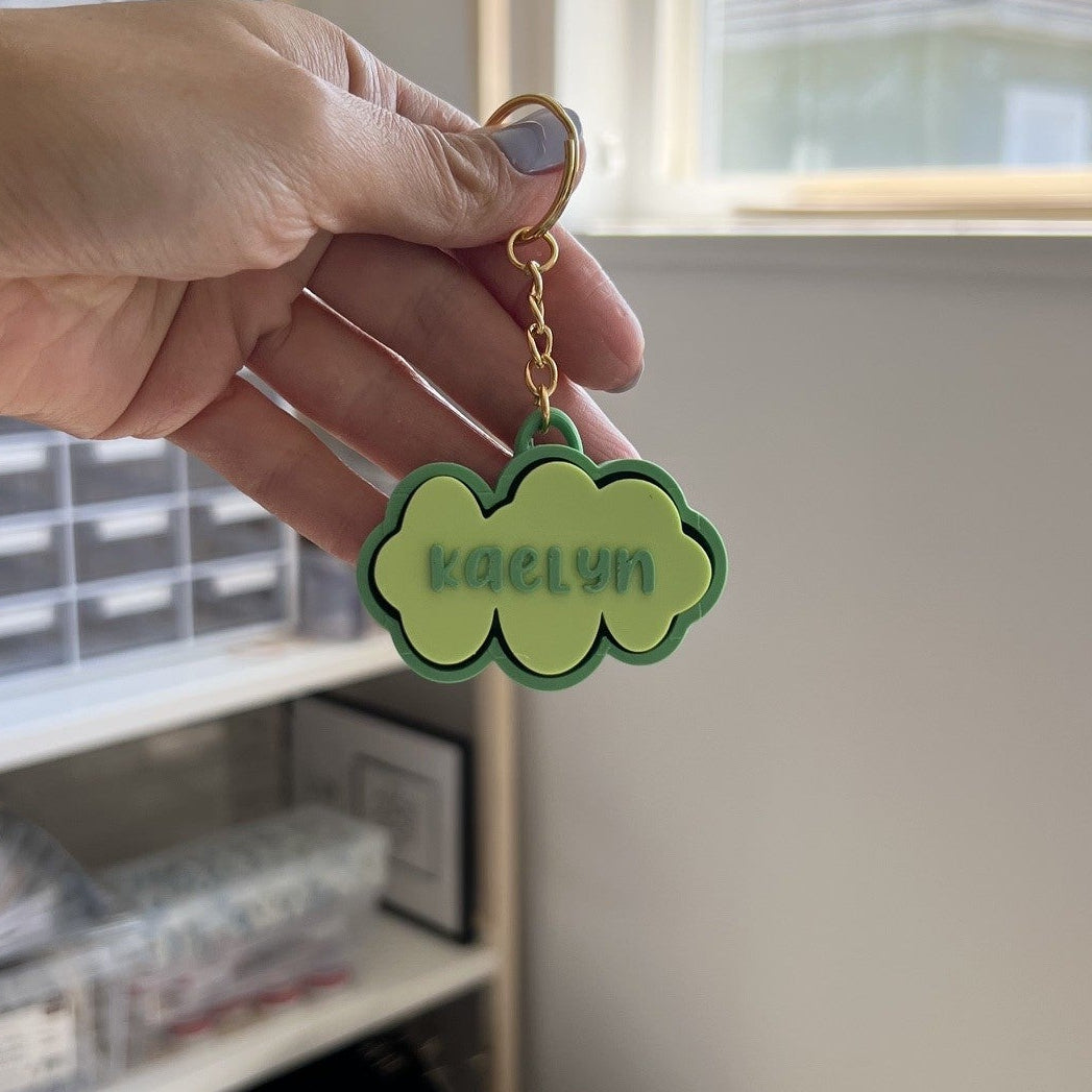 Customized Cloud Name Clicker Keychain