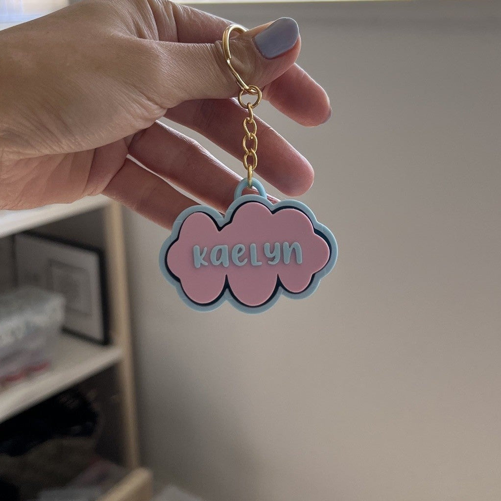 Customized Cloud Name Clicker Keychain