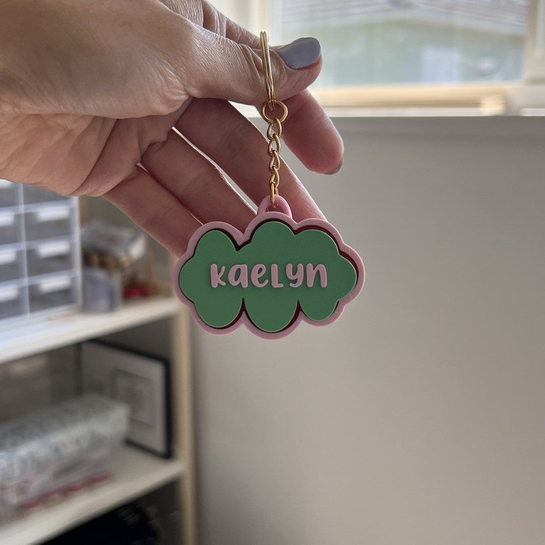 Customized Cloud Name Clicker Keychain