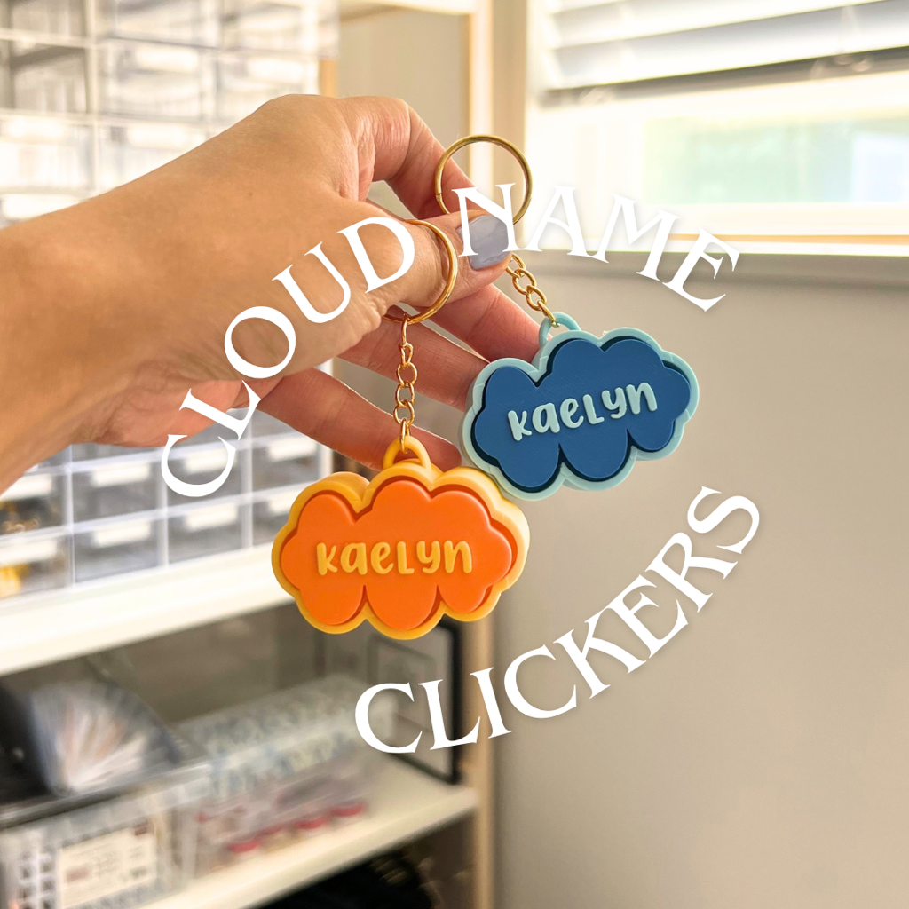 Customized Cloud Name Clicker Keychain