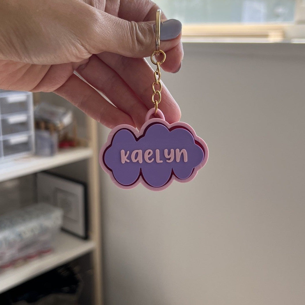 Customized Cloud Name Clicker Keychain