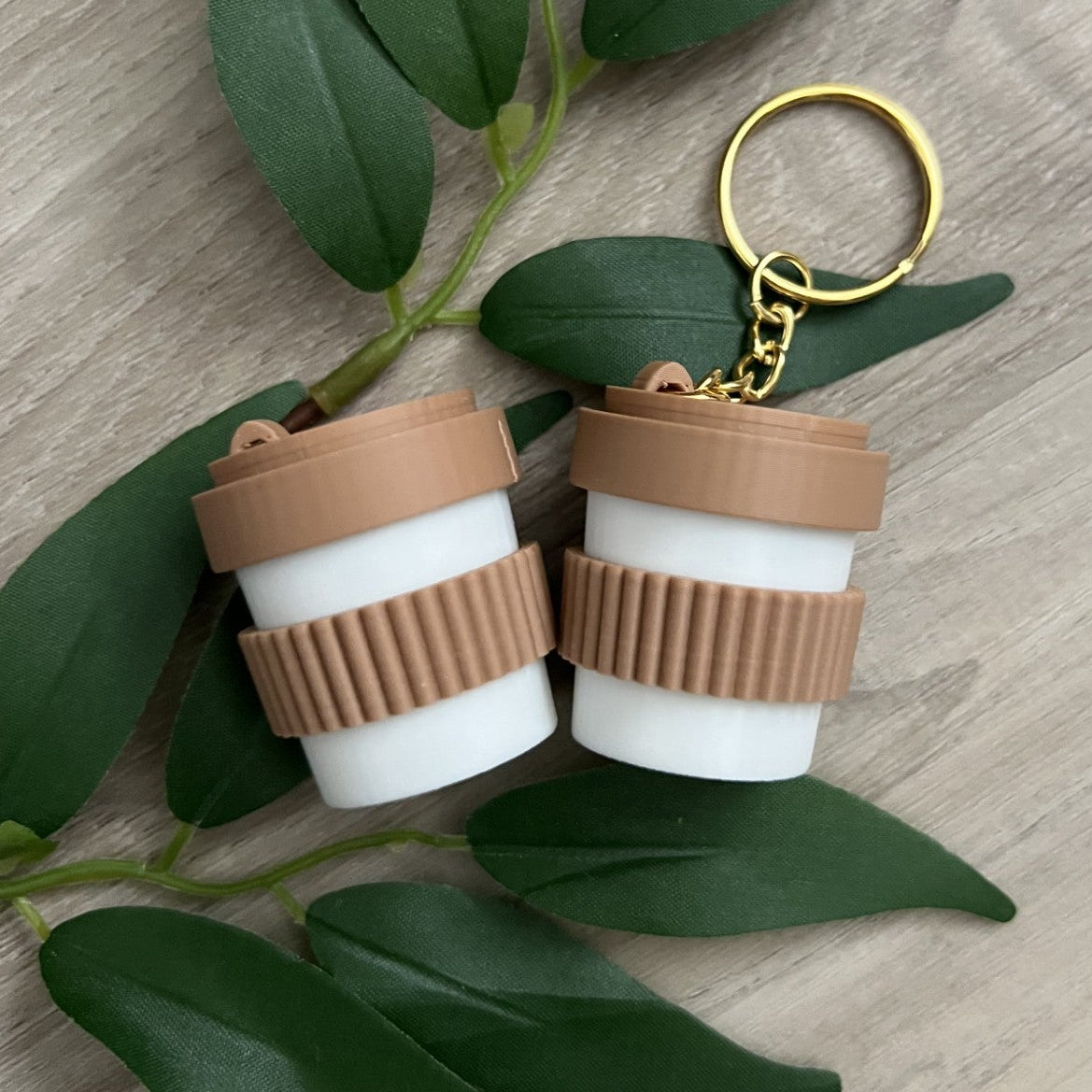 Coffee Cup Fidget Toy Clicker Keychain