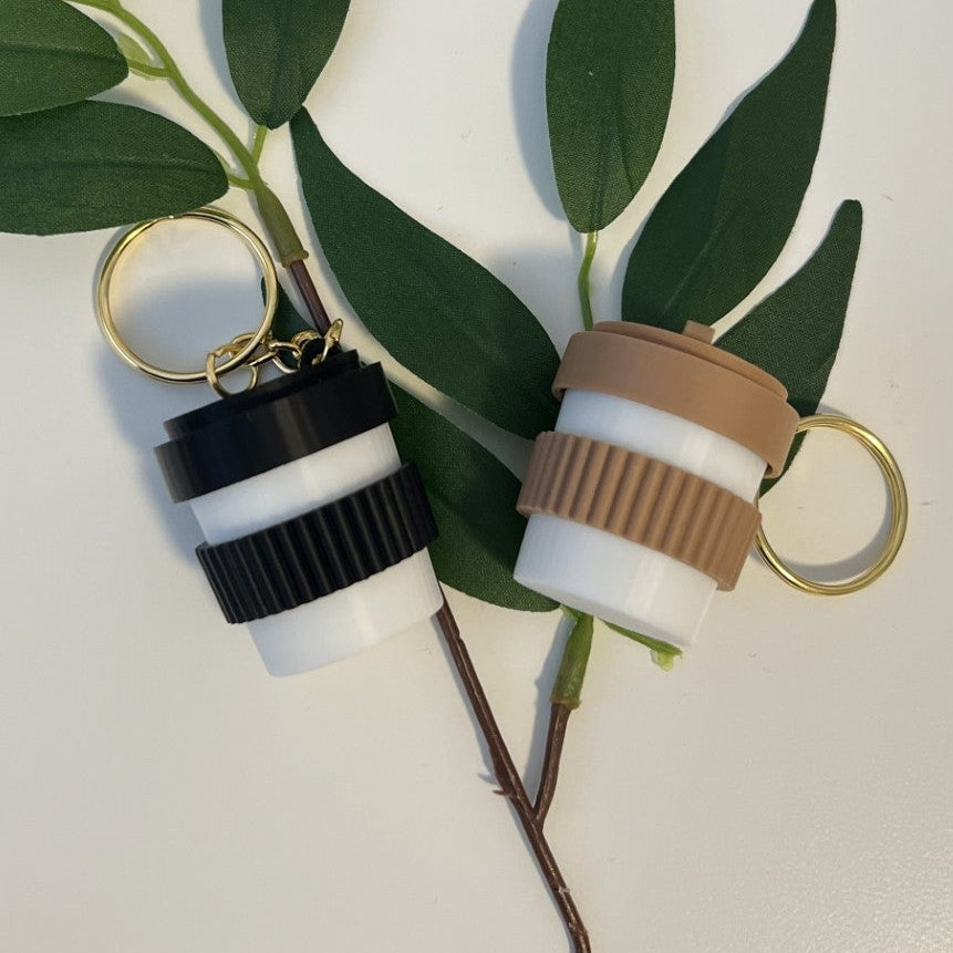 Coffee Cup Fidget Toy Clicker Keychain