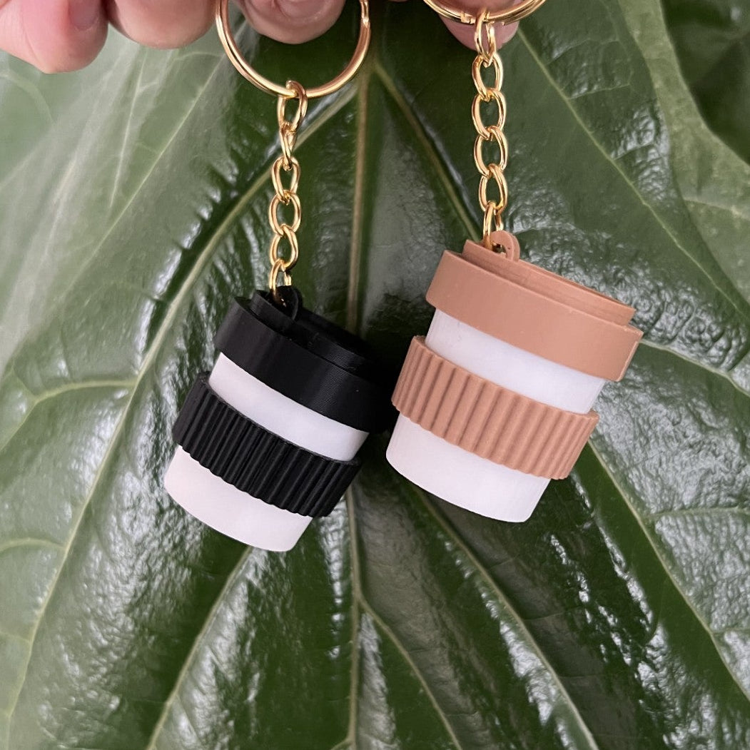 Coffee Cup Fidget Toy Clicker Keychain