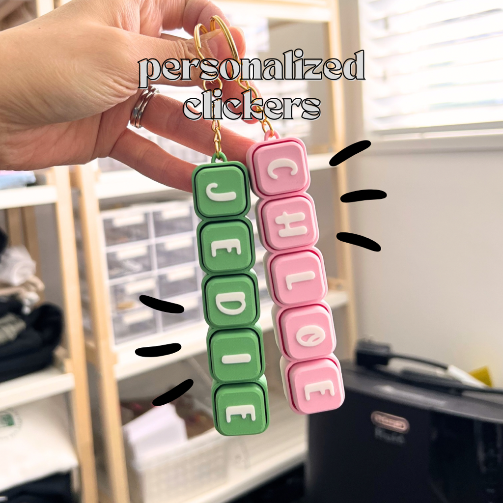 Customized Name Clicker Keychain – 100 Days Co