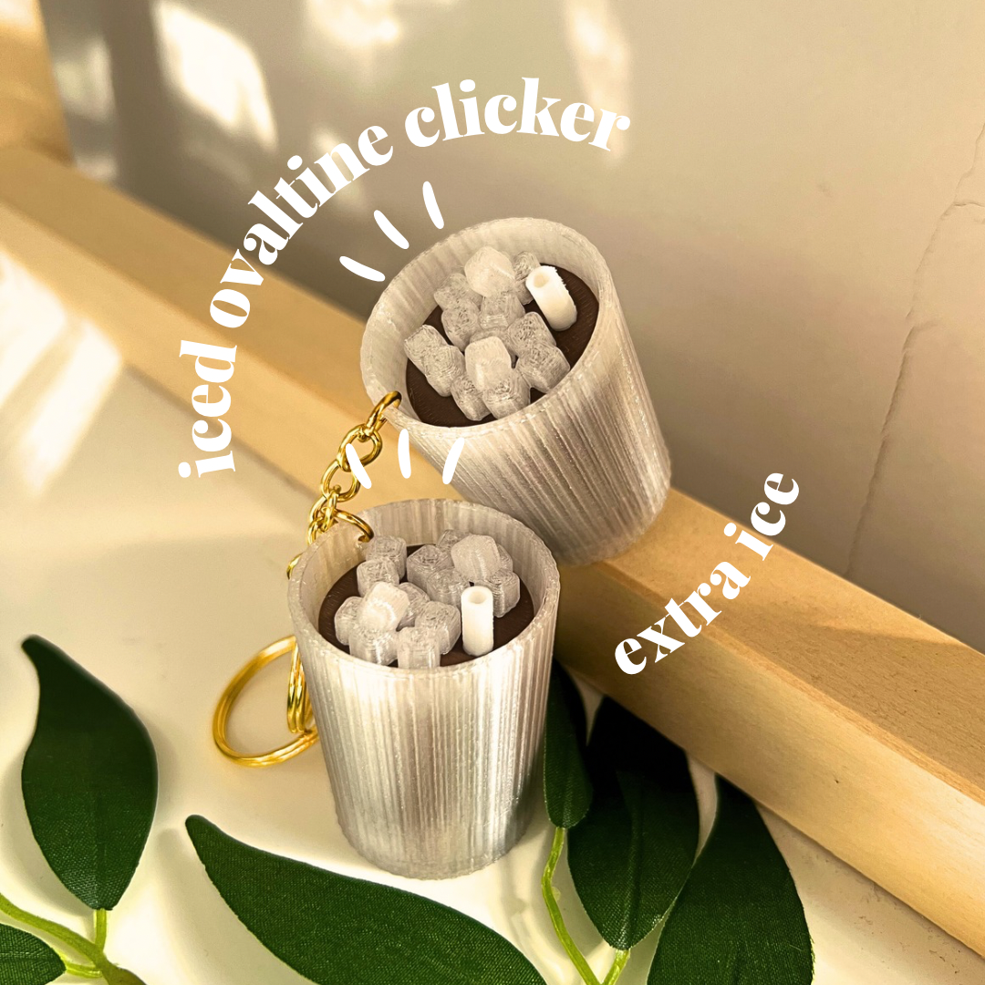 Ovaltine Fidget Toy Clicker Keychain