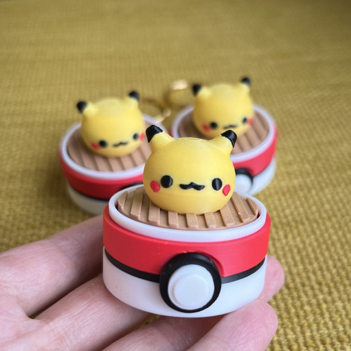 Pikachu Clicker Keychain | 3D Printed Fidget Toy | Cute Yellow Desk Clicker | Sensory Keychain | Gamer Gift