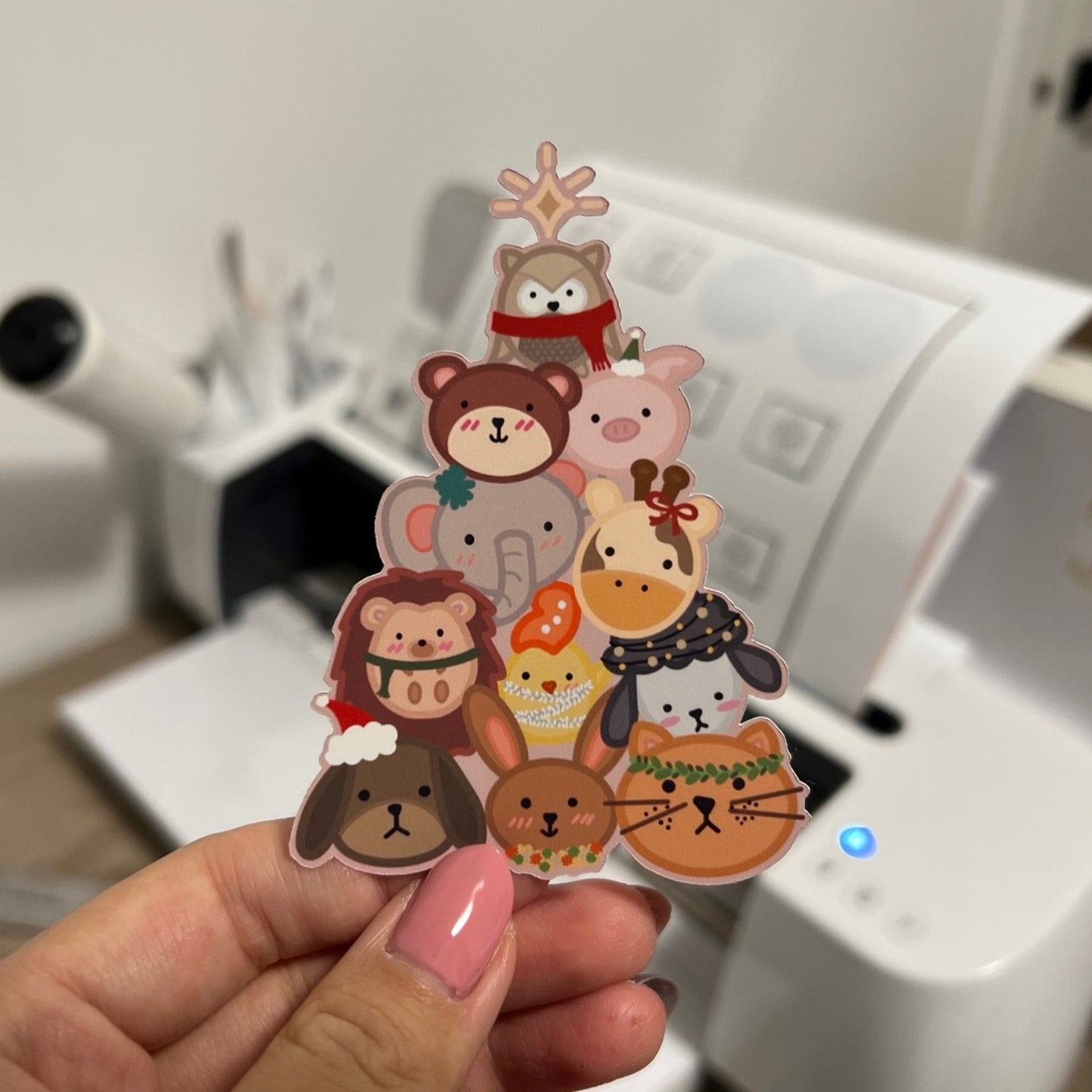 Animal Christmas Tree Sticker / Magnet